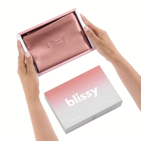 NEW Blissy Ombré Collection 100% Mulberry Silk Pillowcase - Rose Gold Ombre - Picture 6 of 9